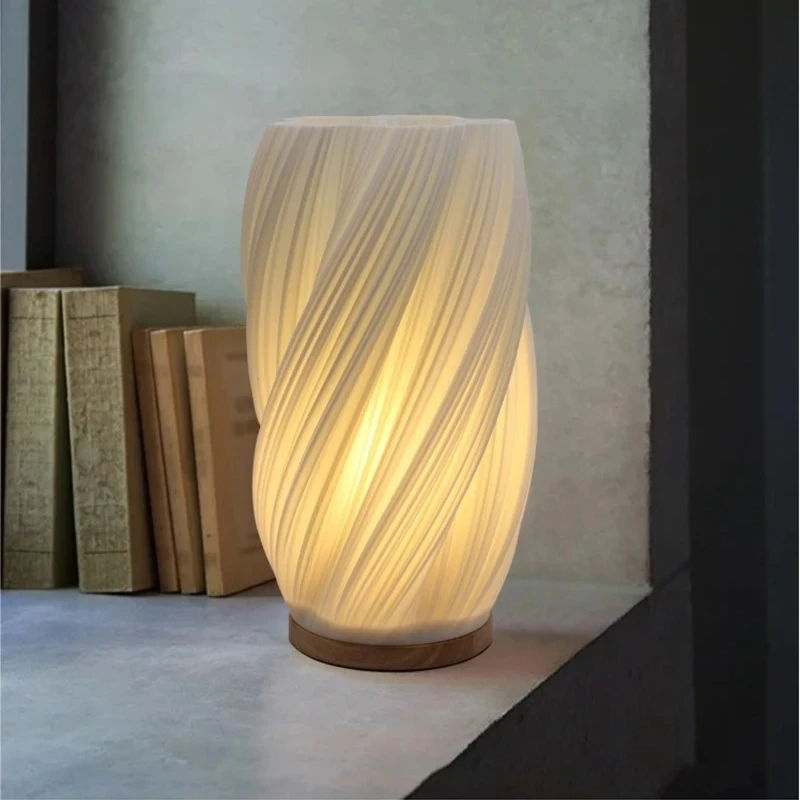 Desk Setup White - Lampu Meja 3D Gaya Krim Perancis