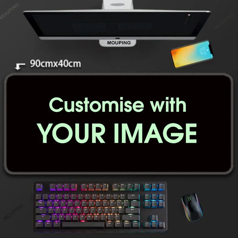 Desk Setup Pink - Playmat Kustom bantalan Mouse perusahaan Deskmat