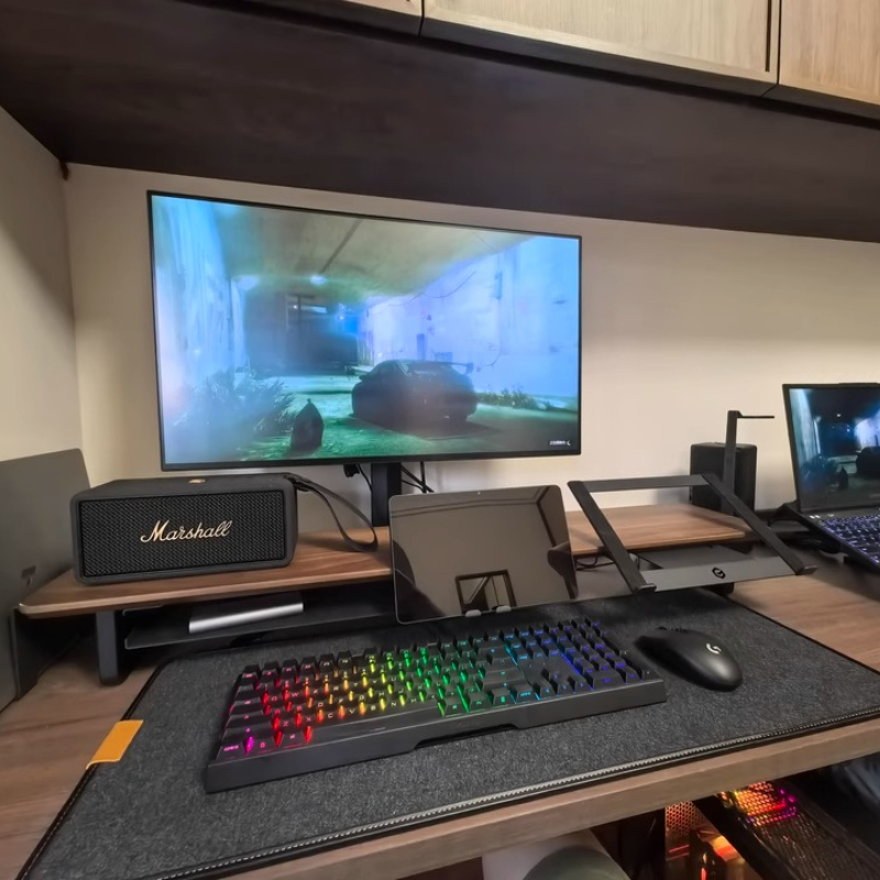 Desk Setup Laptop And Monitor - Stand Monitor Modular Ergonomis, Organizer Meja,