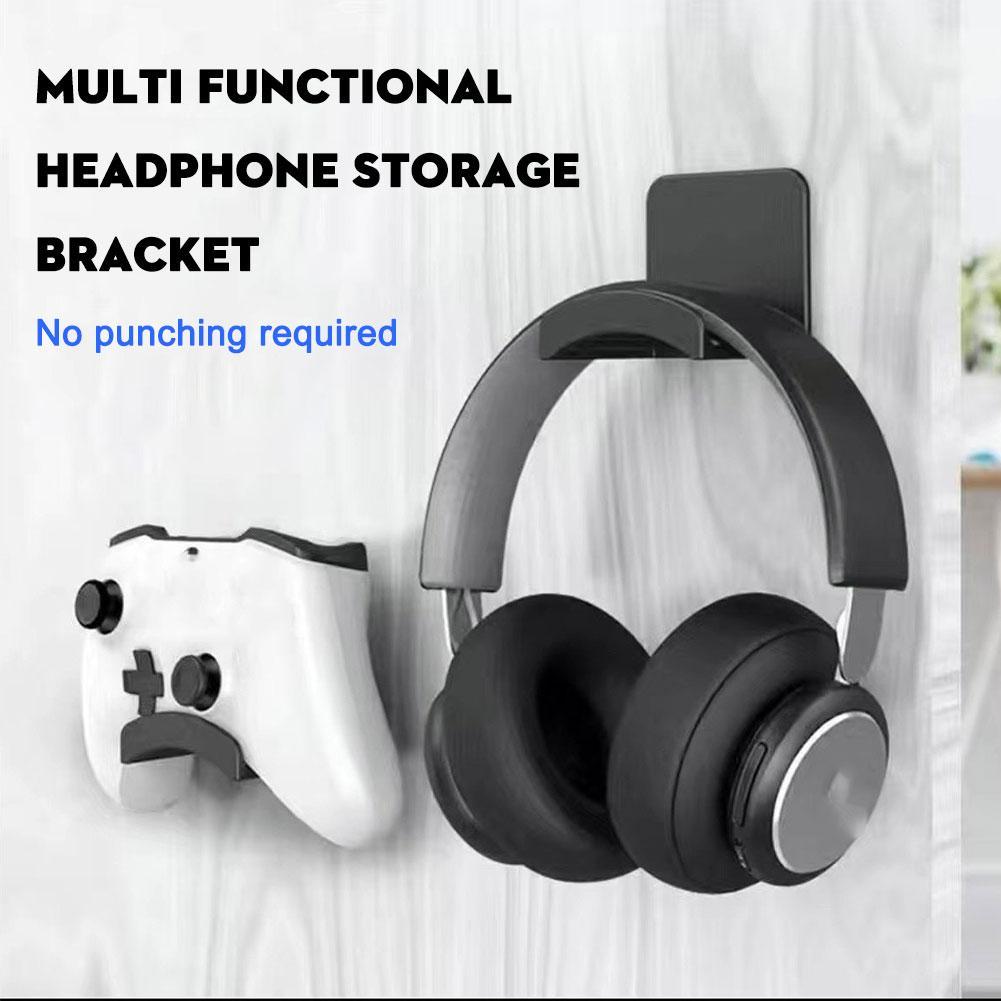 Desk Setup Game - Penyangga Headphone Tanpa Lubang untuk Dinding,