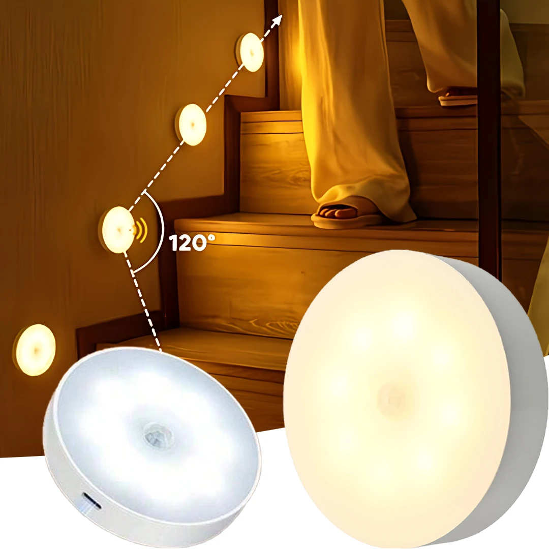 Desk Setup White - Lampu Malam Sensor Gerak Dapat Diisi