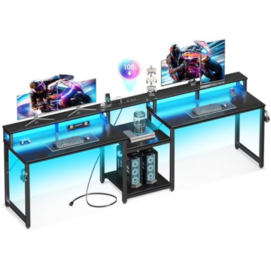 Meja gaming untuk 2 orang, pan - Desk Setup Dual Monitor ulasan dan harga