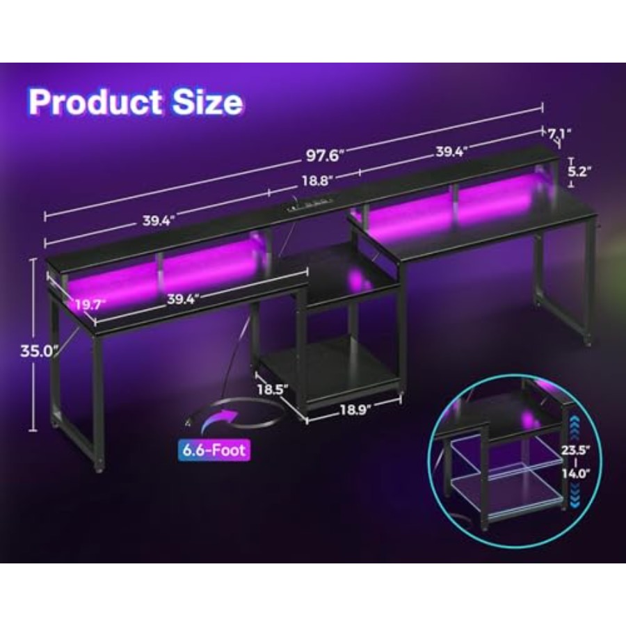 Meja gaming untuk 2 orang, pan - Desk Setup Dual Monitor ulasan dan harga