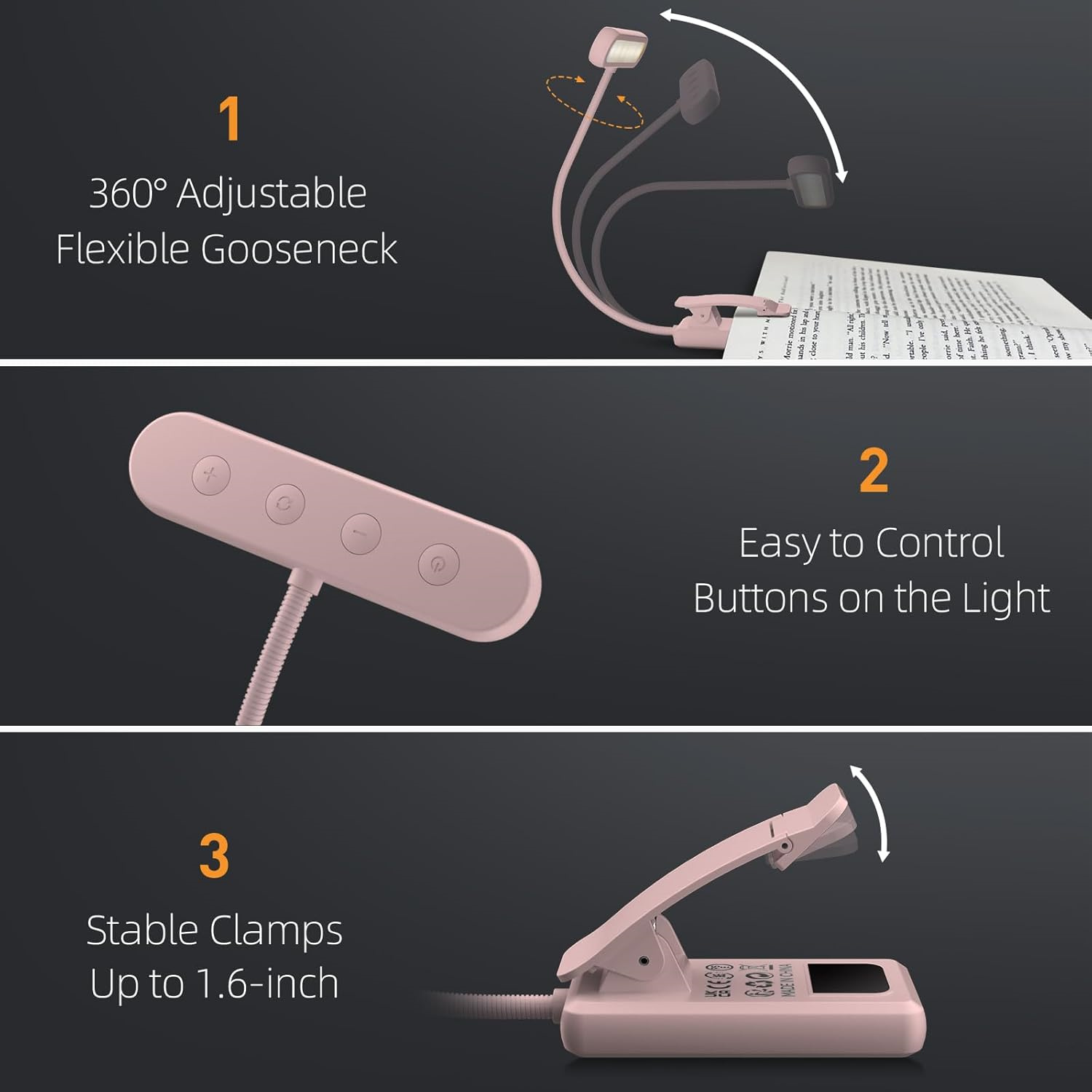 Lampu Baca Penjepit Buku Hitam - Led Desk Light Usb ulasan dan harga
