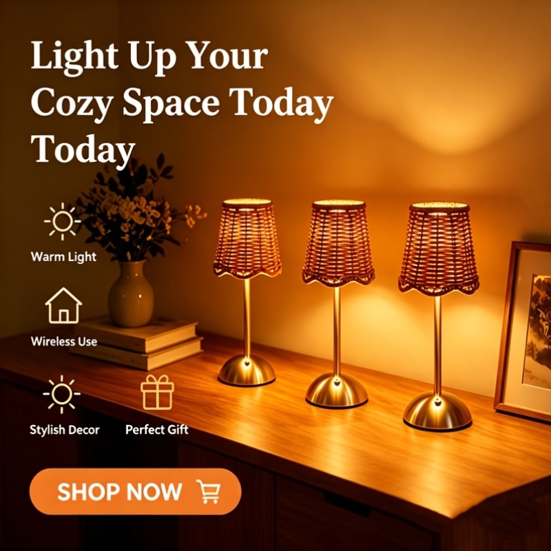 Lampu Meja Seni Anyaman Rotan  - Led Desk Light Usb ulasan dan harga