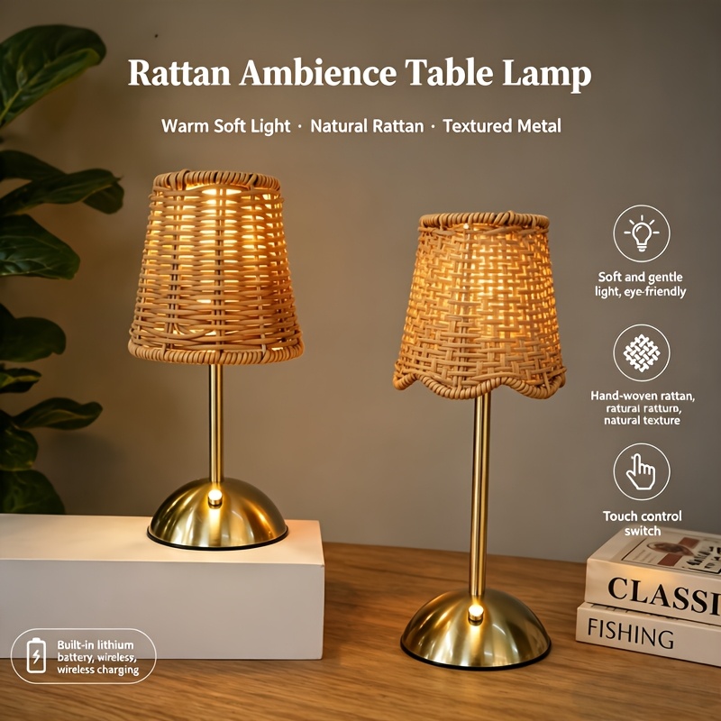 Lampu Meja Seni Anyaman Rotan  - Led Desk Light Usb ulasan dan harga