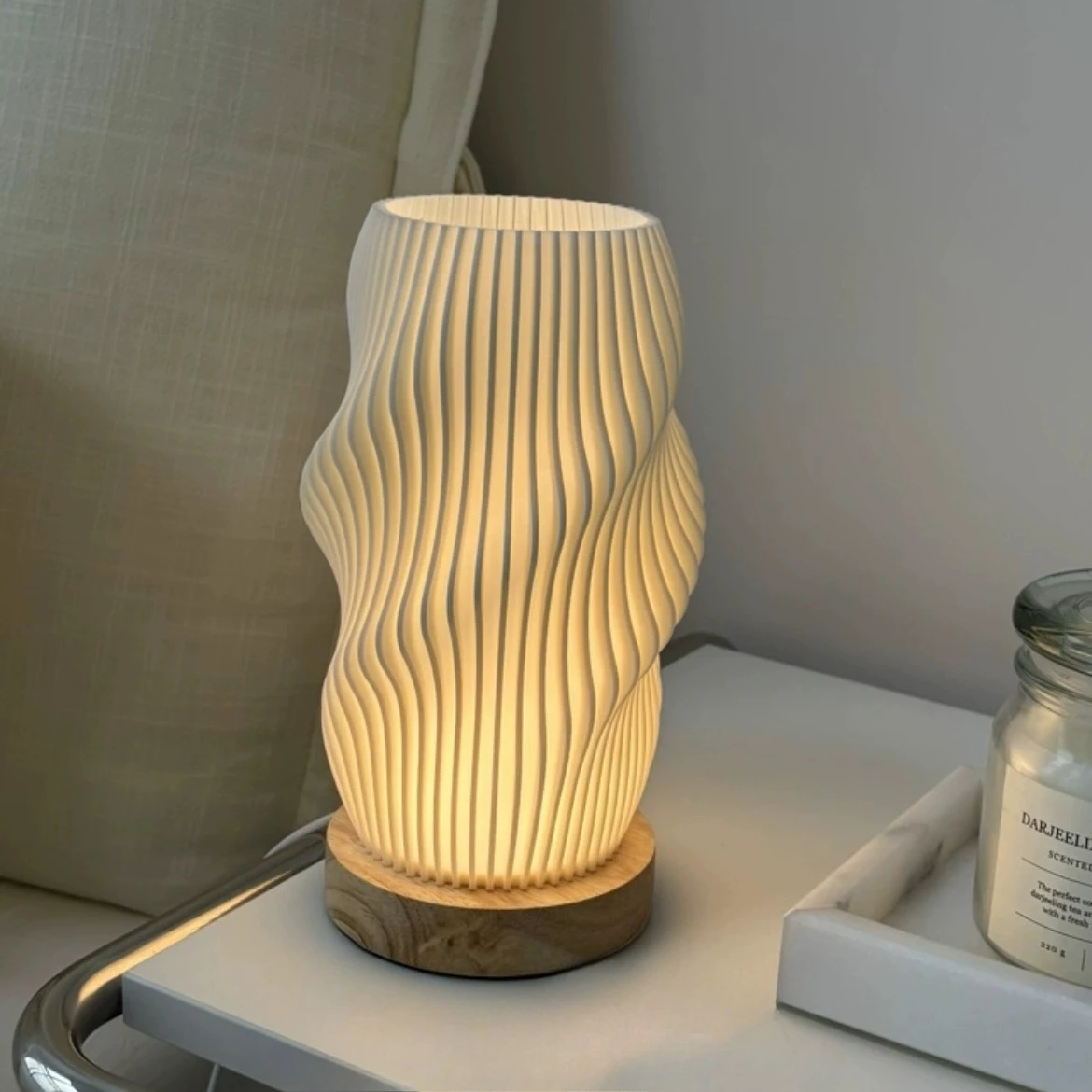 Lampu Meja 3D Gaya Krim Peranc - Desk Setup White ulasan dan harga