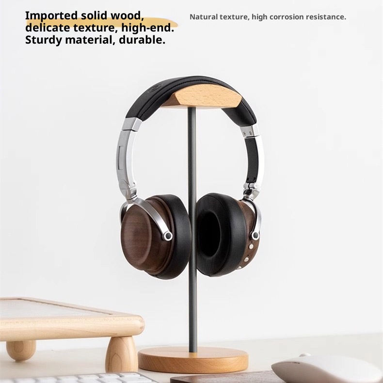 Penyangga Headphone Kayu Walnu - Desk Setup Game ulasan dan harga
