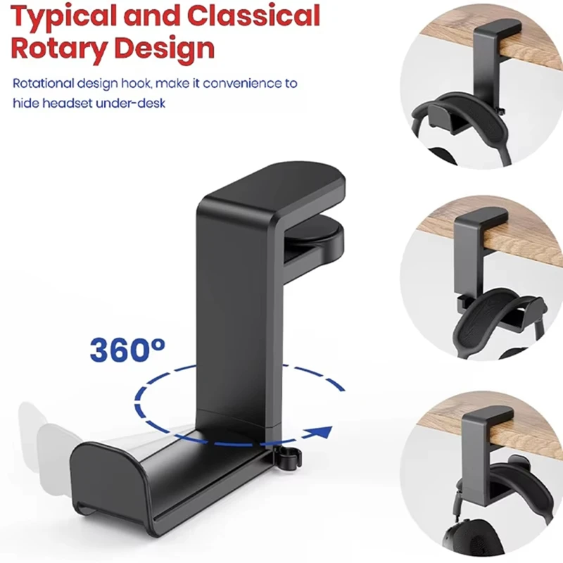 360 °   Penyangga Headphone Pu - Desk Setup Game ulasan dan harga