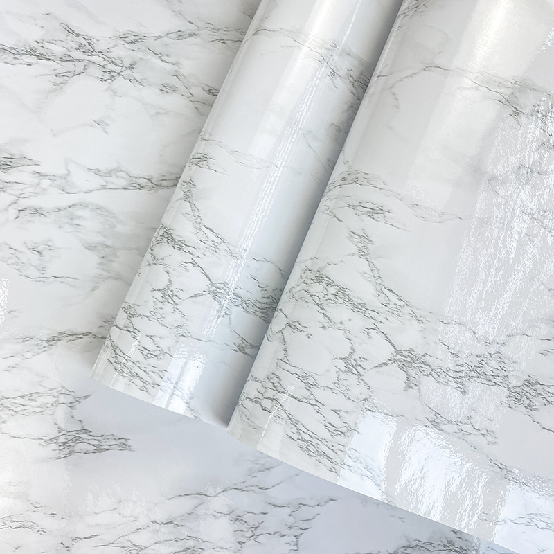 45*500CM Wallpaper Imitasi Mar - Desk Setup White ulasan dan harga