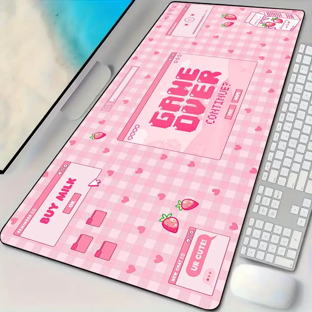 VIKAMA Pink Plaid GAME OVER Al - Desk Setup Pink ulasan dan harga