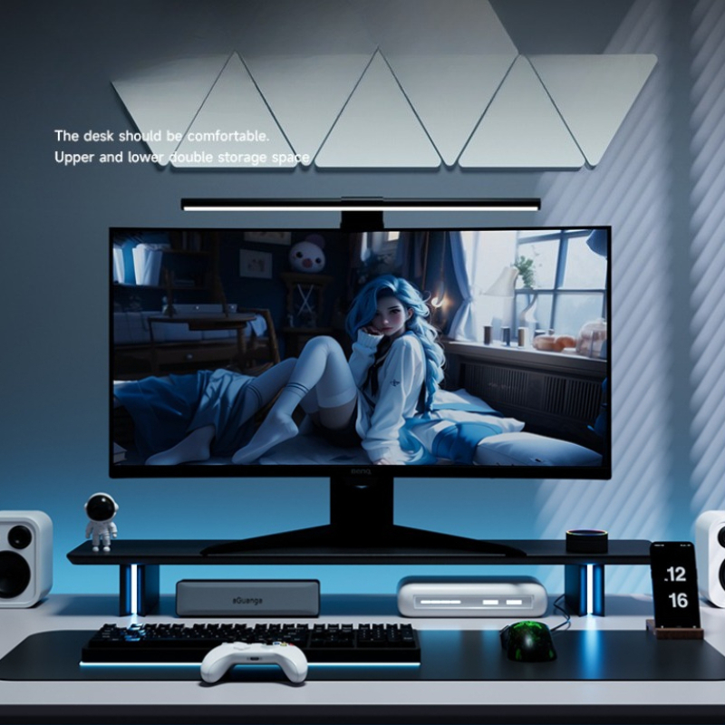 Penyangga Monitor RGB Ergonomi - Desk Setup Laptop And Monitor ulasan dan harga