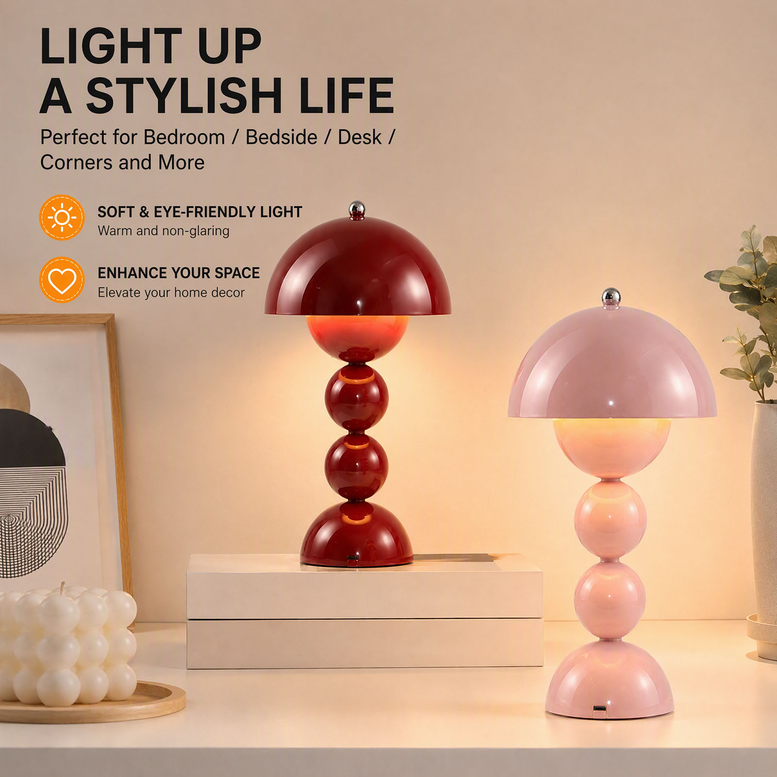 Lampu Meja Bentuk Jamur Klasik - Led Desk Light Usb ulasan dan harga