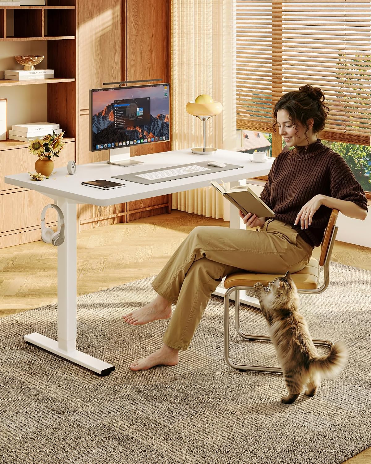 Meja Kerja Berdiri 48 Inci 24  - Desk Setup Dual Monitor ulasan dan harga