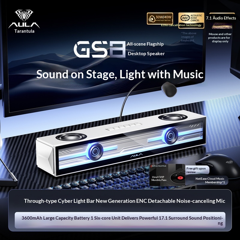 Aula Gs8 Speaker Gaming Deskto - Desk Setup With Speakers ulasan dan harga