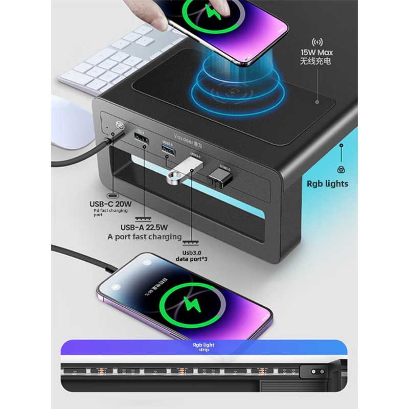 Penyangga Monitor RGB, Rak Kom - Desk Setup Laptop And Monitor ulasan dan harga